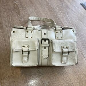 Y2K Cream Leather Handbag